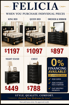 Felicia Bedroom Set Windsor Ontario | 6-Piece Set - Image 2