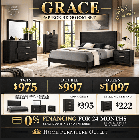 Grace Bedroom Set Windsor Ontario | 6-Piece Set