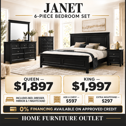 Janet Black Bedroom Set – Home furniture outlet