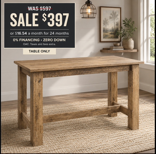 Dakota Rustic Counter-Height Pub Table