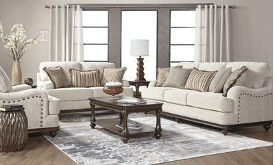 On sale sofa and loveseat set available at Home Furniture Outlet in Windsor, Ontario.