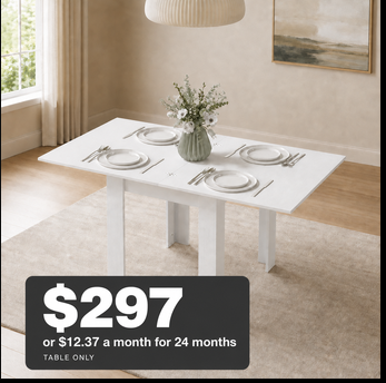 Luma White Extendable Dining Table – Table Only