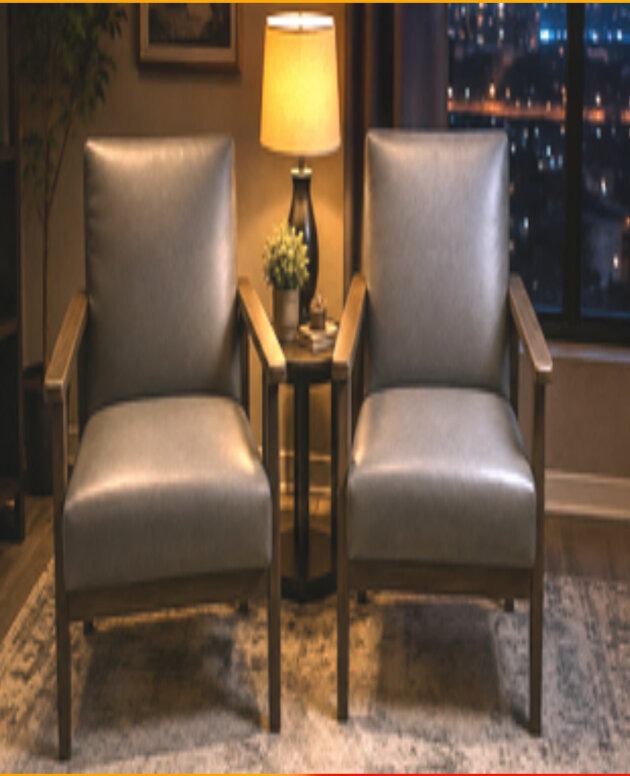 Modern Gray Accent Chair Set (Set of 2)