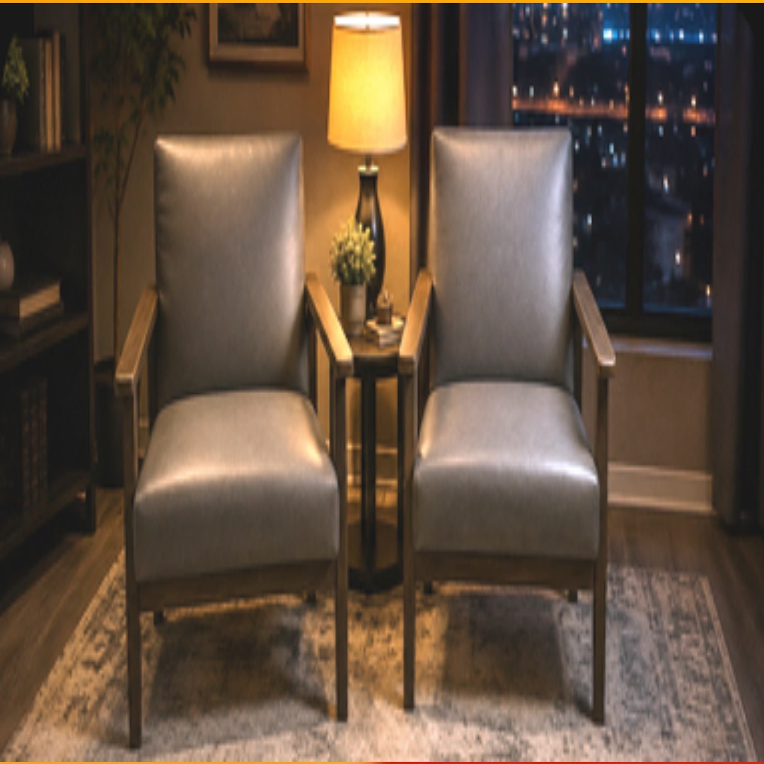 Modern Gray Accent Chair Set (Set of 2)