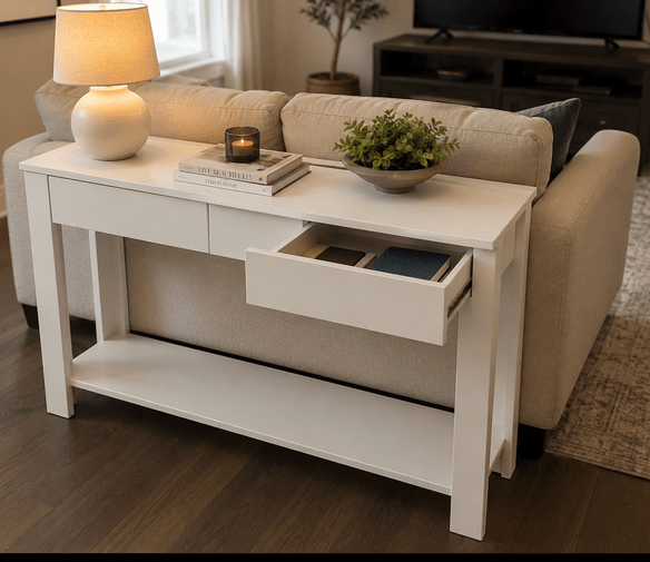 Sofa table in white