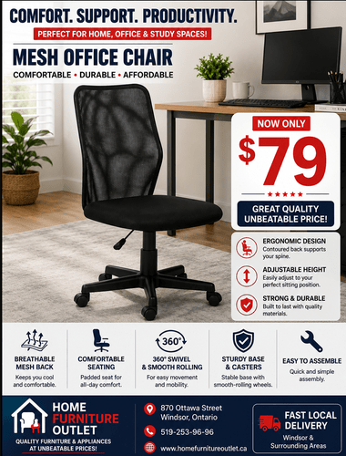 Mesh Ergonomic Office Chair | Adjustable Computer Chair | Home Furniture Outlet Windsor