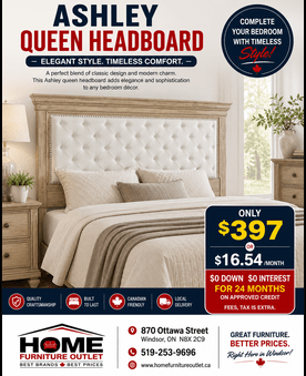 Ashley Queen Upholstered Headboard for Sale in Windsor | Home Furniture Outlet