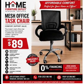 Office Mesh Task Chair with Lumbar Support | Home Furniture Outlet Windsor