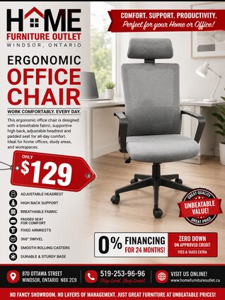 Ergonomic High-Back Office Chair | Home Furniture Outlet Windsor