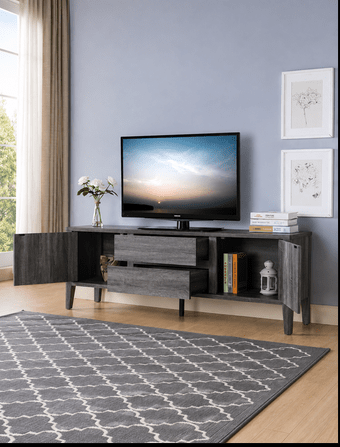 66-Inch Grey TV Stand with Storage | Home Furniture Outlet Windsor - Image 2