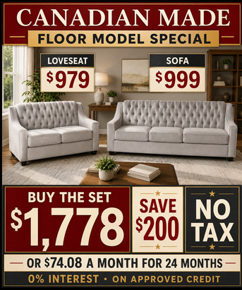 Canadian-Made Sofa and Loveseat Set – Floor Model Special