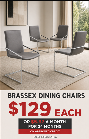 Brassex Grey Dining Chair with Chrome Frame | Windsor