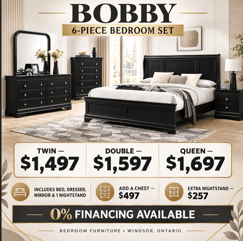 Bobby 6-Piece Bedroom Set | Bedroom Furniture Windsor Ontario