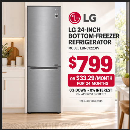 LG LBNC12231V Refrigerator in Windsor | Only $799