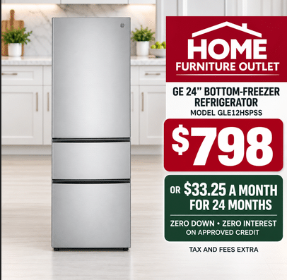 GE 24-Inch Bottom-Freezer Refrigerator Windsor | $798