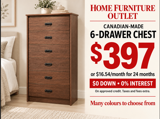 Six-Drawer Chest Windsor | Canadian-Made | $397