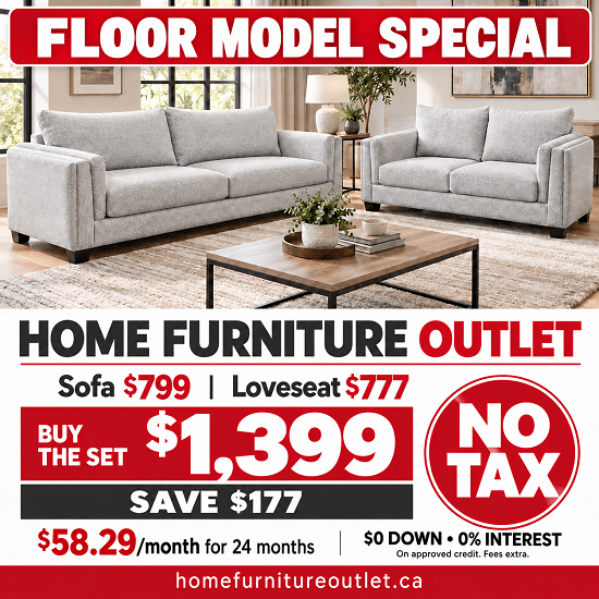 Canadian-Made Sofa & Loveseat Windsor | $1,399 No Tax