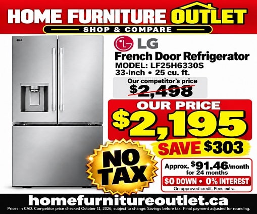 LG LF25H6330S Refrigerator Windsor – $2,195, No Tax