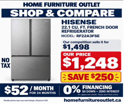 Hisense RF22A3FSE Refrigerator Windsor | $1,248
