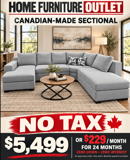 Canadian-Made Sectional in Windsor | Home Furniture Outlet